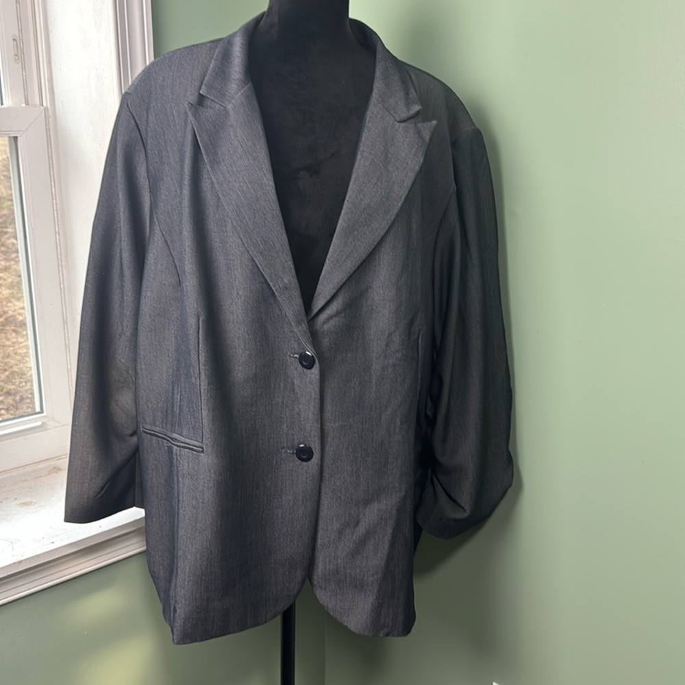 NWT added dimensions gray blazer 3X